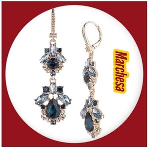 Marchesa Mixed Cut Crystal & Stone Double Drop Earrings
